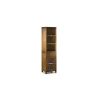 bibliothèque 1 tiroir bois bronze marron 50x40x190cm - bois-bronze - décoration d'autrefois