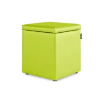 pouf cube rangement similicuir vert pack 2 unités 3842891