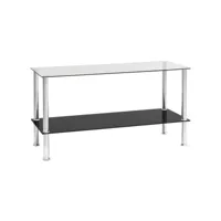 table basse table de salon  bout de canapé transparent 110x43x60 cm verre trempé meuble pro frco75613