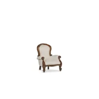 fauteuil bois polyester blanc 40x37x52cm - bois-polyester - décoration d'autrefois