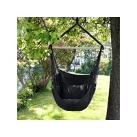 hamac chaise anthracite balançoire suspendue siège jardin camping 2 oreillers 299090992