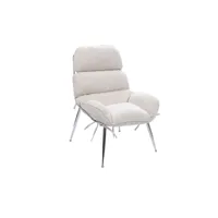fauteuil de relaxation en tissu et en métal chromé - kaitan