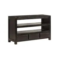 meuble tv  banc tv armoire de rangement bois d'acacia solide 90 x 30 x 55 cm marron foncé meuble pro frco11616