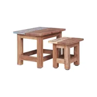 rectangulaire table de séjour moderne, tables gigognes 2 pcs bois de récupération massif best00001932348-vd-confoma-basse-m07-99