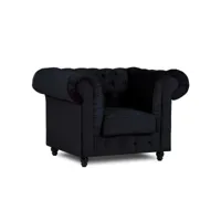 fauteuil chesterfield en velours noir - wilston chest-vel-noi-1