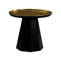 table d'appoint 45x45x50 cm noir/or en fer et métal womo-design