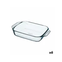plat de four pyrex irresistible rectangulaire transparent verre 6 unités 31,5 x 19,7 x 6,4 cm
