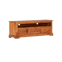 meuble tv  banc tv armoire de rangement 110x30x40 cm bois d'acacia massif meuble pro frco19839