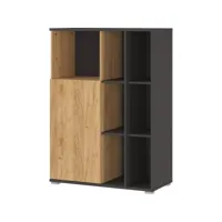 armoire de bureau moderne h 120 cm chêne/graphite finlande chêne/graphite dimensions:l:85 l:85 h:120 p:40