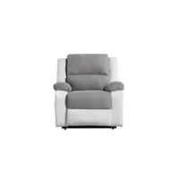 relaxxo - fauteuil de relaxation electrique releveur et massant - microfibre simili - blanc gris