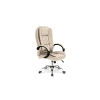 fauteuil de bureau en cuir synthétique - beige 4836