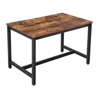 table de salle à manger pour 4 personnes industriel bois et métal noir 120 x 75 cm helloshop26 12_0000998