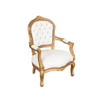 fauteuil lit baroque 73x50x51 cm chaise louis xvi style français fauteuil de chambre tapissé fauteuil avec accoudoirs rembourré fauteuil en hêtre massif pour enfant l6743