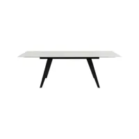 table à rallonges amsterdam 240x90cm effet marbre blanc kare design