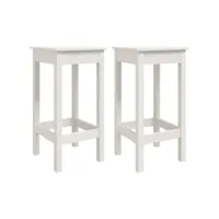 vidaxl chaises de bar lot de 2 blanc 40x40x78 cm bois de pin solide