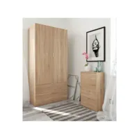 armoire penderie fanny l81 x h180cm -  bois clair