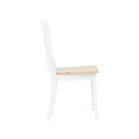 clicnbuy - chaises de cuisine - chaises à dîner 6 pcs blanc et bois clair bois d'hévéa massif 277544