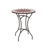 table d'appoint persea blanc marron céramique 60 x 60 x 72 cm