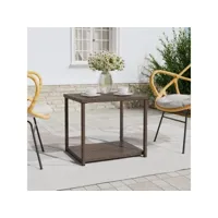 table d'appoint et bout de canapé - table café marron 55x45x49 cm résine tressée meuble pro frco79325