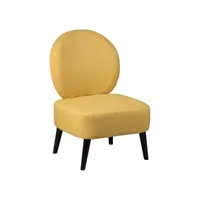 skalan - fauteuil crapaud tissu coloris jaune moutarde