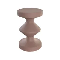 table d'appoint ronde en fer coloris rose mat - diamètre 29.5 x hauteur 47 cm
