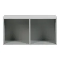 armoire de rangement gris en bois - 2 compartiments lower case sans châssis 2 ouverts