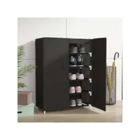 armoire à chaussures meuble à chaussures - facile à monter noir 60x28x90 cm tissu meuble pro frco41069