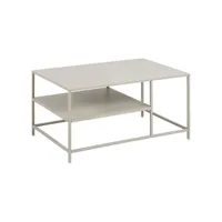 table basse en métal avec 1 étagère - l.90 cm x h.45 cm - taupe