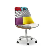 chaise de bureau pivotante - tissu patchwork - ray  multicolore