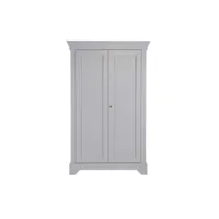 isabel - armoire classique pin massif - couleur - gris béton 378562-bet