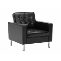 fauteuil chaise siège lounge design club sofa salon revêtement synthétique noir helloshop26 1102164par3