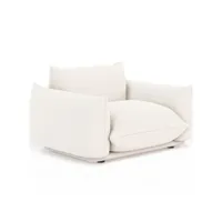 fauteuil en bouclette fausse fourrure tapissée - boucles blanches - wers blanc