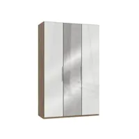 armoire penderie lisea 2 portes verre blanc 1 porte miroir 150 x 236 cm ht 20100891763