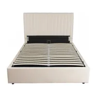 lit avec coffre mia - 160 x 200 cm - beige