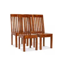 chaise de salle à manger 4 pcs bois massif avec finition sesham 275273