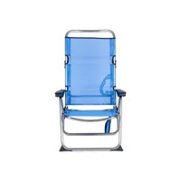 chaise plage-lit positions haute, en aluminium et textilène, patte dossier pliable solenny 50001072720118