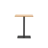 pure - table bistrot carrée en bois et métal 60x60cm - couleur - bois clair
