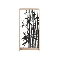 meuble à chaussures chêne naturel rideau bambou 21 paires shoot 58 cm