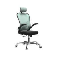 jeana - fauteuil de bureau ergonomique - hauteur ajustable - avec accoudoirs - chaise de bureau pivotante - bleu
