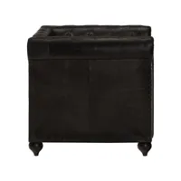 vidaxl fauteuil chesterfield noir cuir véritable 283756