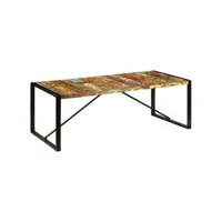 table de salon salle à manger dîner design 220 cm bois de récupération solide helloshop26 0902233
