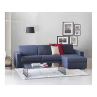 alisea canapé-lit, canapé d'angle, 100% made in italy, canapé à ouverture pivotante, avec péninsule de rangement réversible, avec accoudoirs fins, 260x95h90 cm, bleu 8052773593762