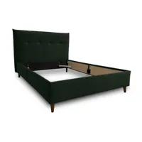 dali - cadre de lit - 140x190 - en velours - best mobilier - vert