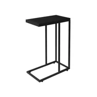 table d'appoint en forme de c 45x25x64 cm noir en bois avec structure métallique ml-design 490008861