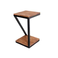 table basse industrielle carrée 32 cm en acacia massif pamela