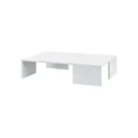 table basse rectangulaire pour salon 21 x 90 x 60 cm blanc brillant helloshop26 03_0008491