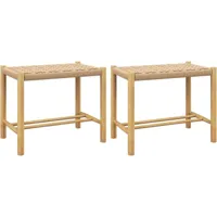 giantex lot de 2 tabourets de bar - chaises de bar - chaise de salle à manger - chaise de cuisine - bois et papier tressé - tabouret de comptoir de bistro avec repose-pieds - tabouret de cuisine -