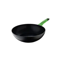 poêle wok vitoria en aluminium forgé de couleur noire adaptée à l'induction ø28 x 5,4 cm