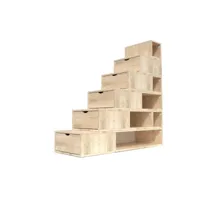 escalier cube de rangement hauteur 150cm  vernis naturel esc150-v