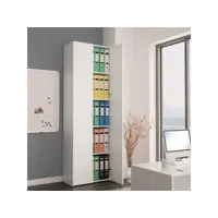 armoire de bureau blanc 60 x 32 x 190 cm bois d'ingénierie